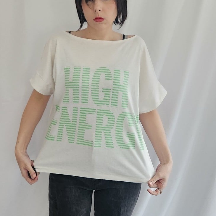 80s White and Green High Energy Tee
