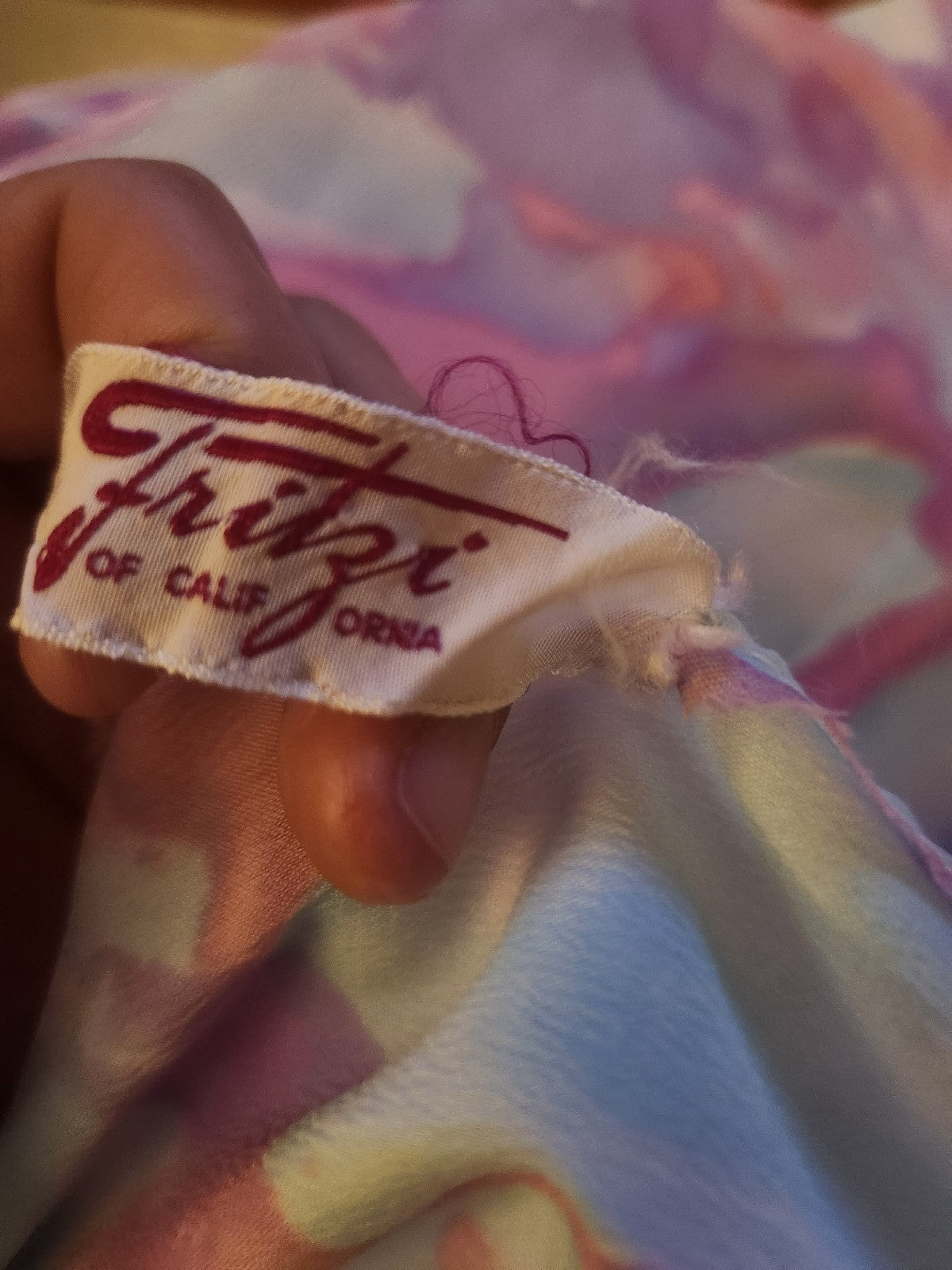 60s/70s Purple, Pink, and Blue Dagger Collar Dress