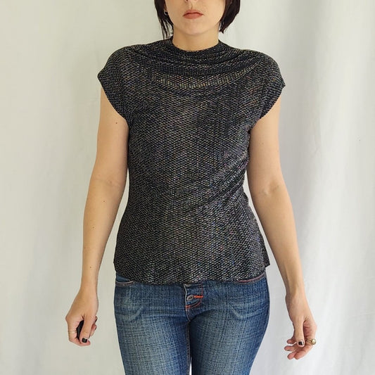 70s Black and Silver Disco Shirt