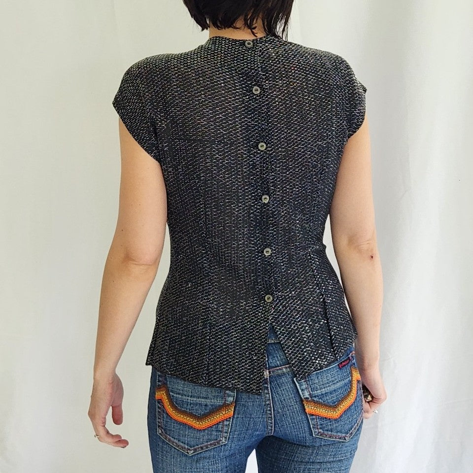 70s Black and Silver Disco Shirt