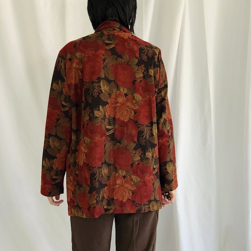 90s Dark Floral Blazer