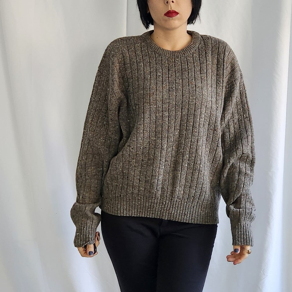 80s Gray Wool Blend Sweater