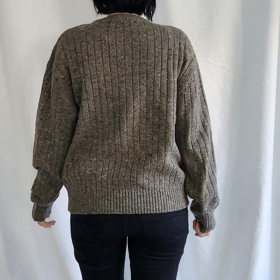 80s Gray Wool Blend Sweater