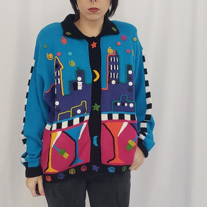 90s I.B. Diffusion Maritni Novelty Cardigan