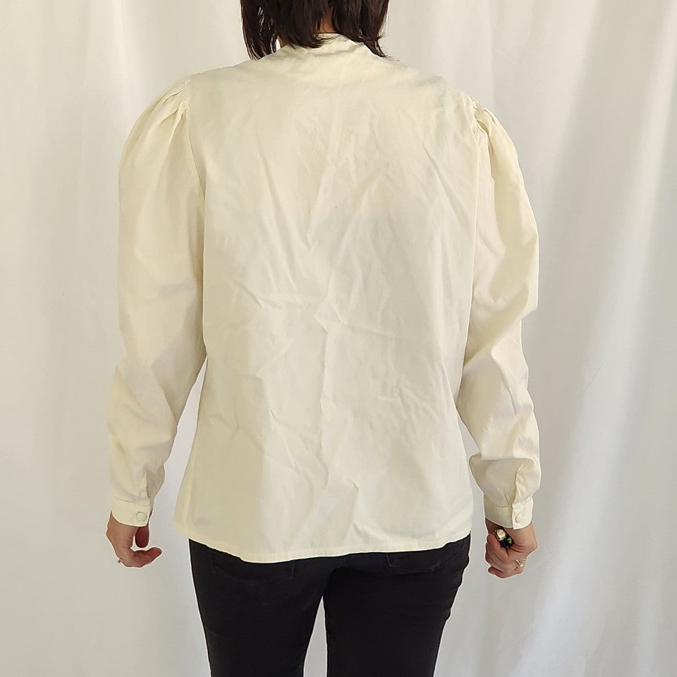 90s Laura Ashley Cream Button Down Blouse