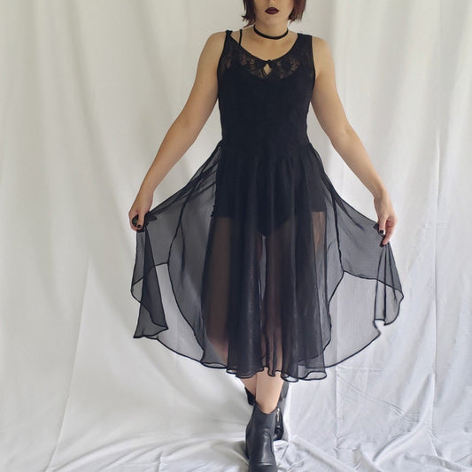 90s Sheer Black Gown