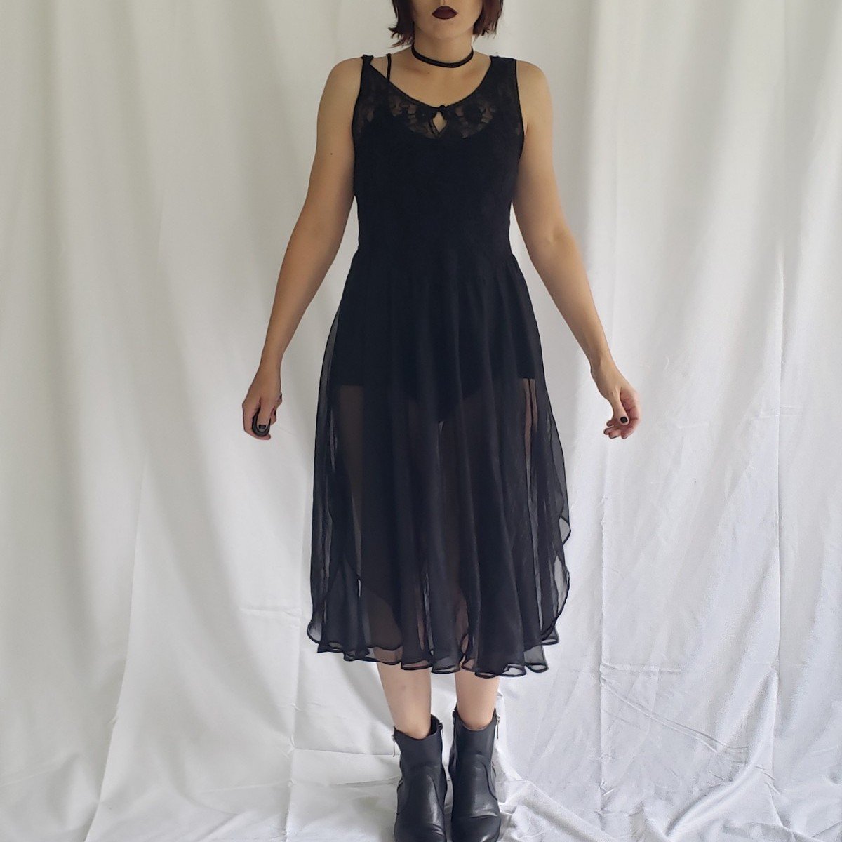 90s Sheer Black Gown