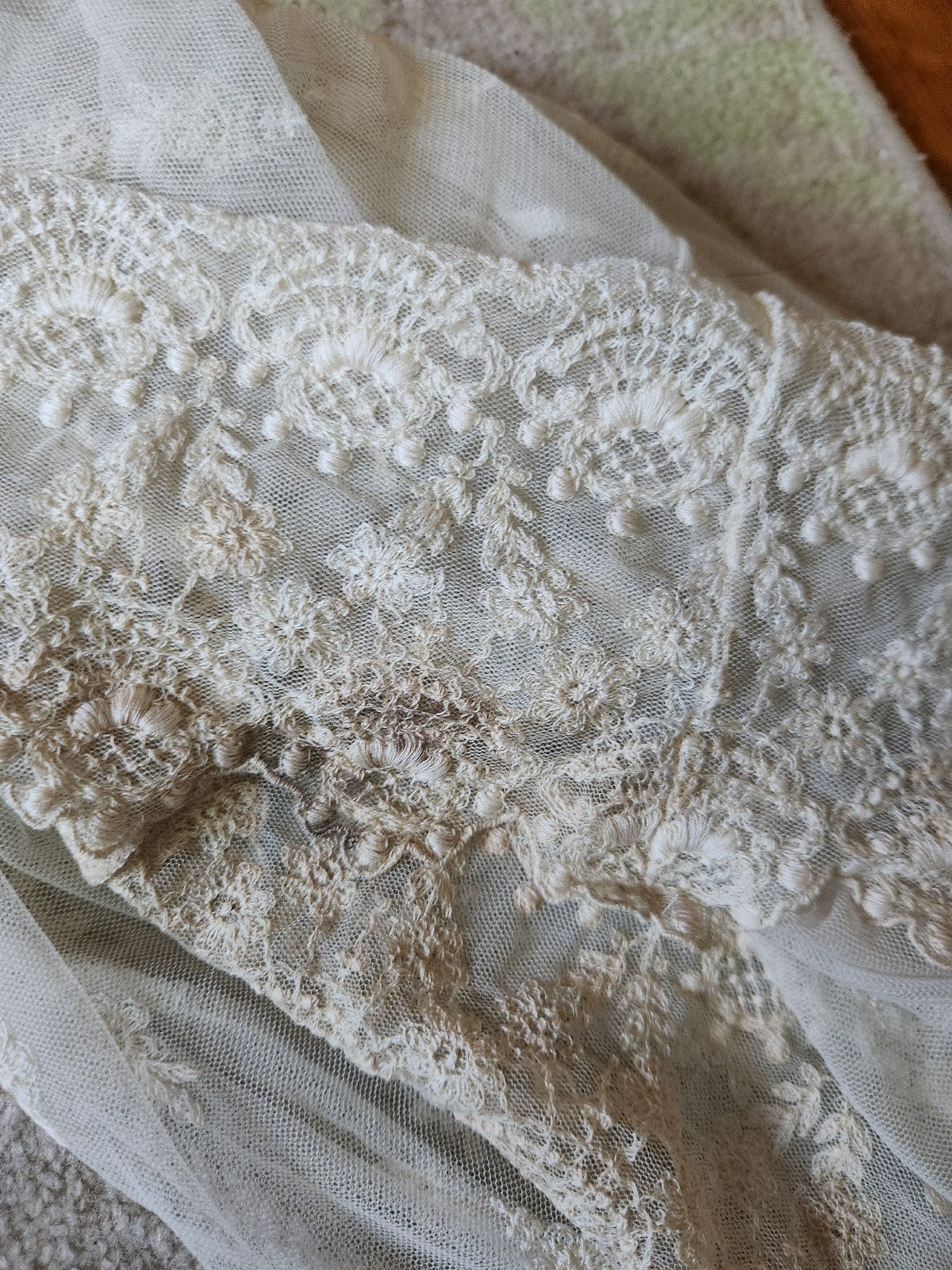 90s Deadstock White Rose Kathryn Harestad Cream Lace Dress