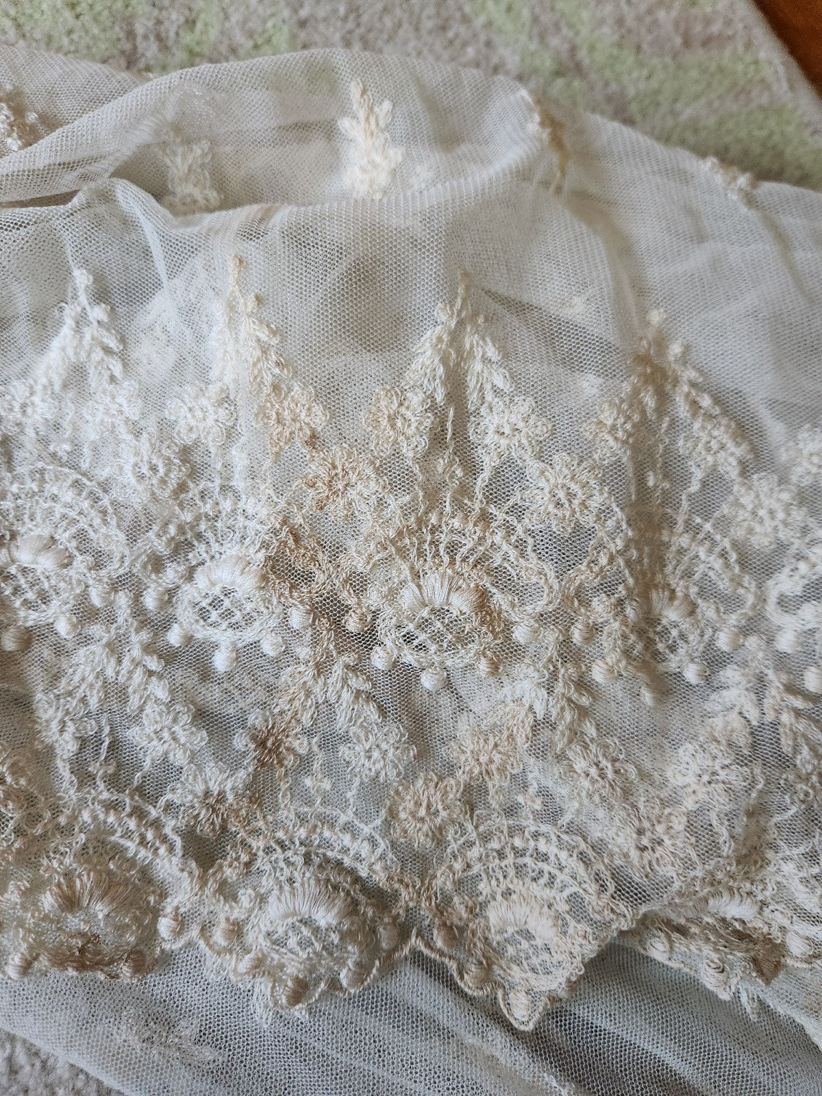 90s Deadstock White Rose Kathryn Harestad Cream Lace Dress