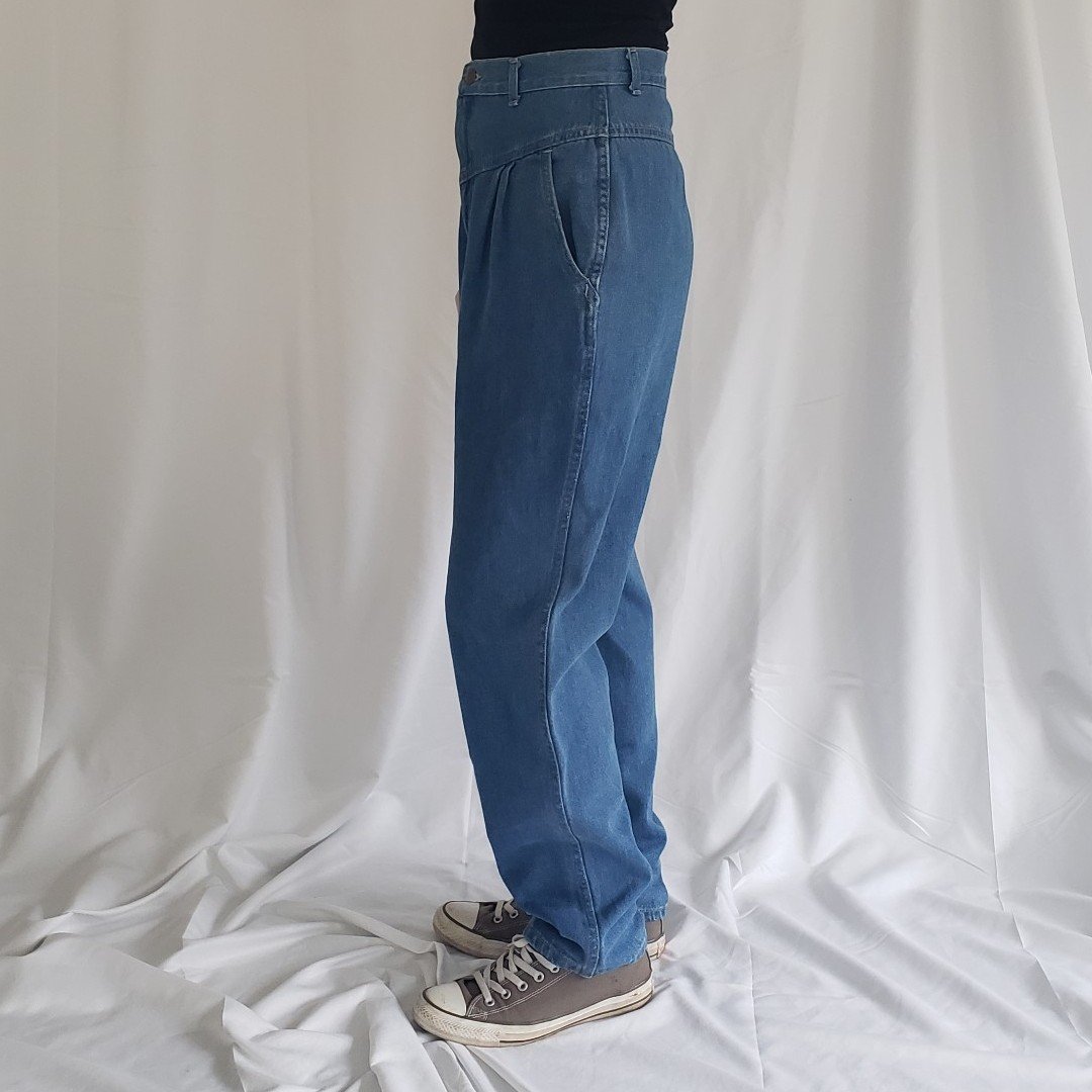 80s High Rise Pleated Jeans