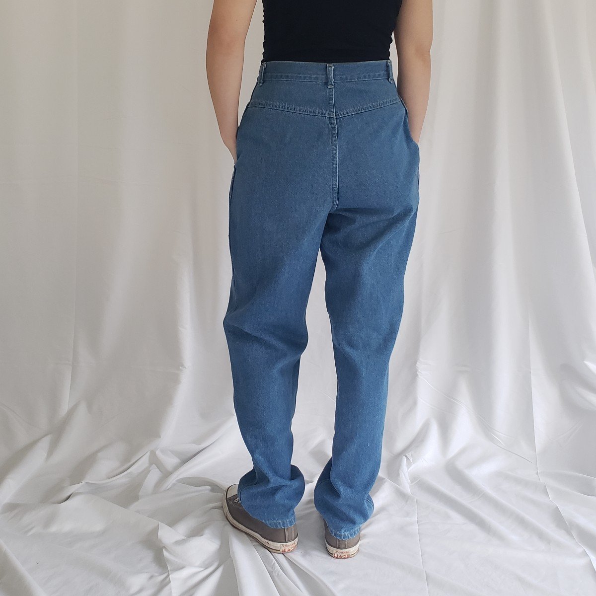 80s High Rise Pleated Jeans