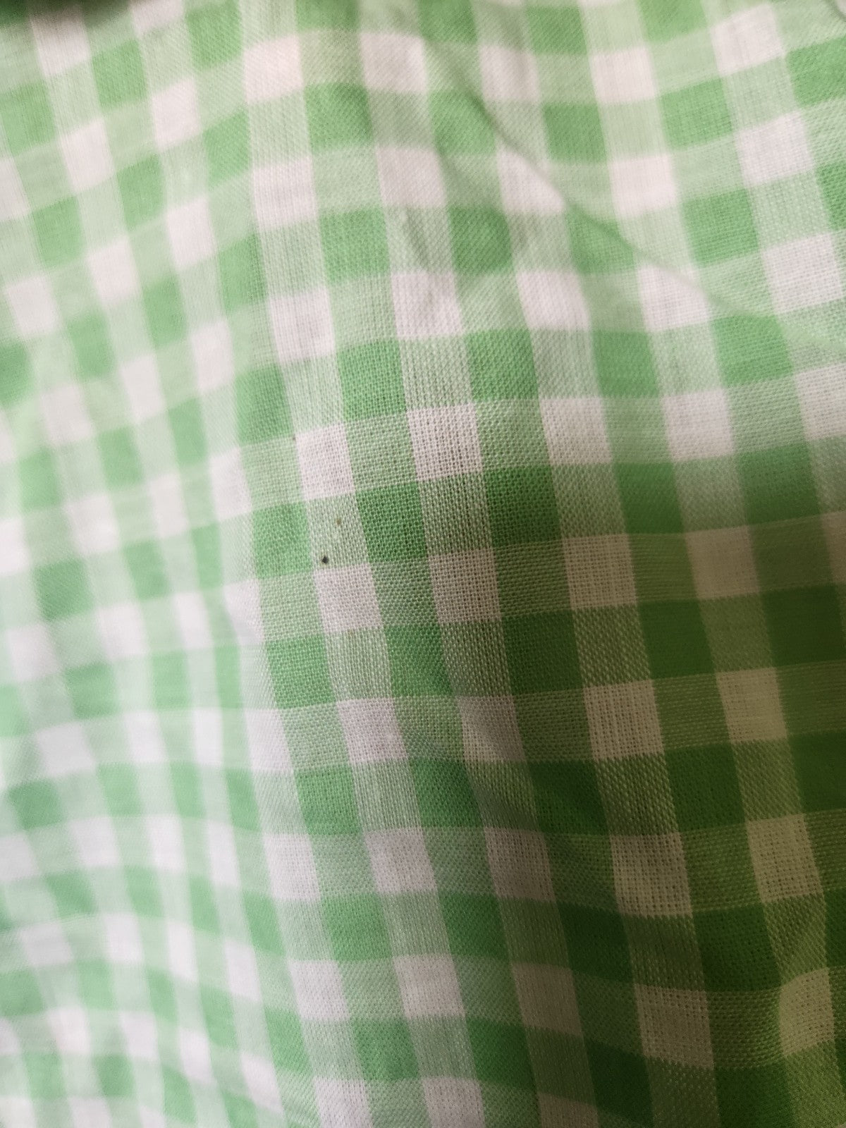 Vintage Green and White Gingham Apron