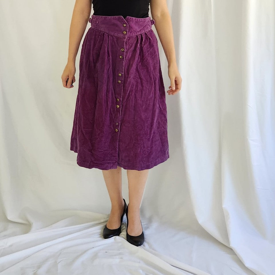 90s Purple Corduroy Skirt
