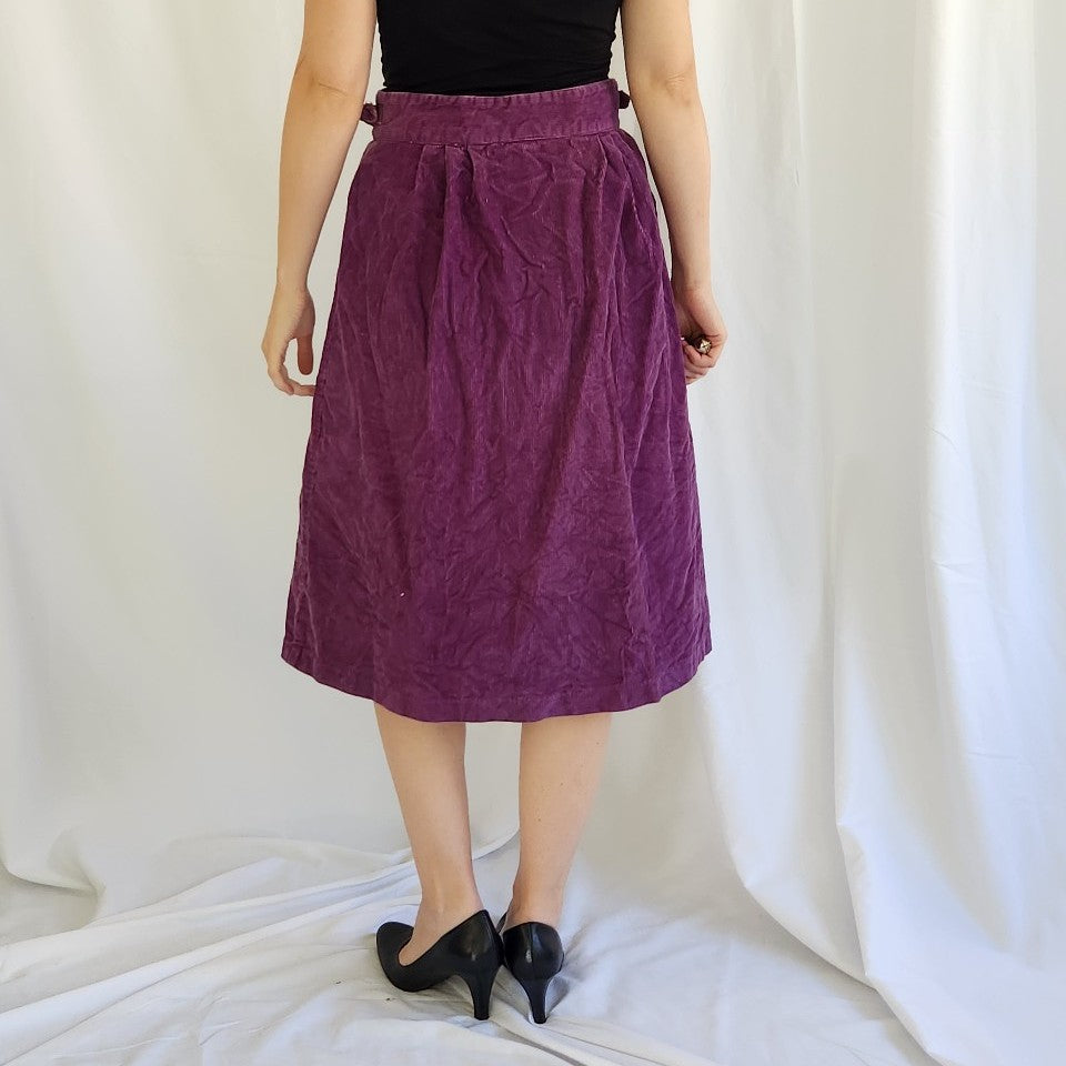 90s Purple Corduroy Skirt
