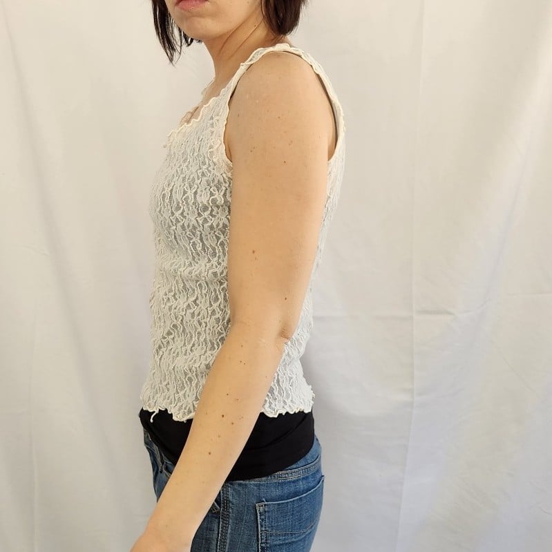 90s White Lace Tank Top