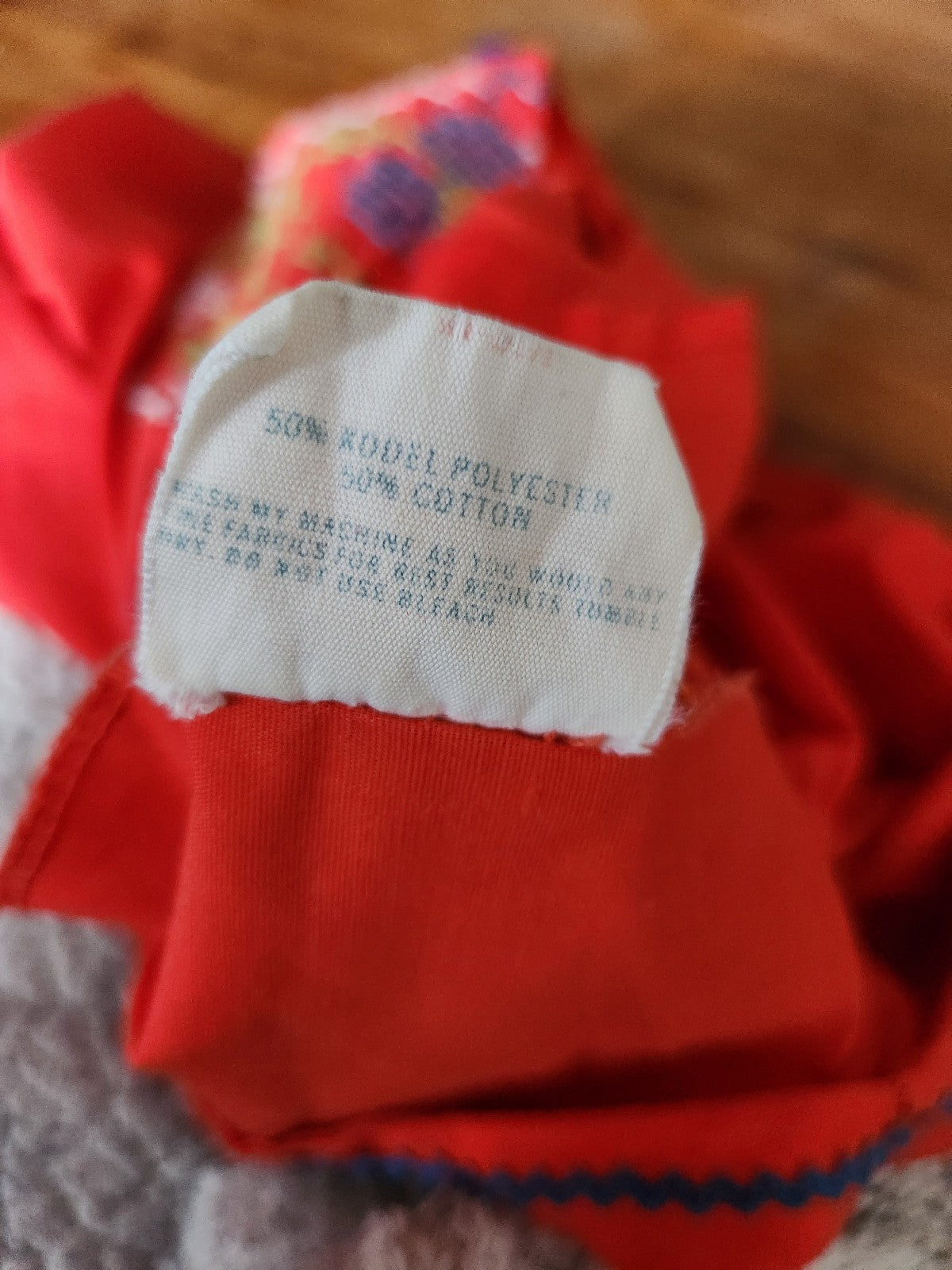 70s Red Cross Stitch House Coat