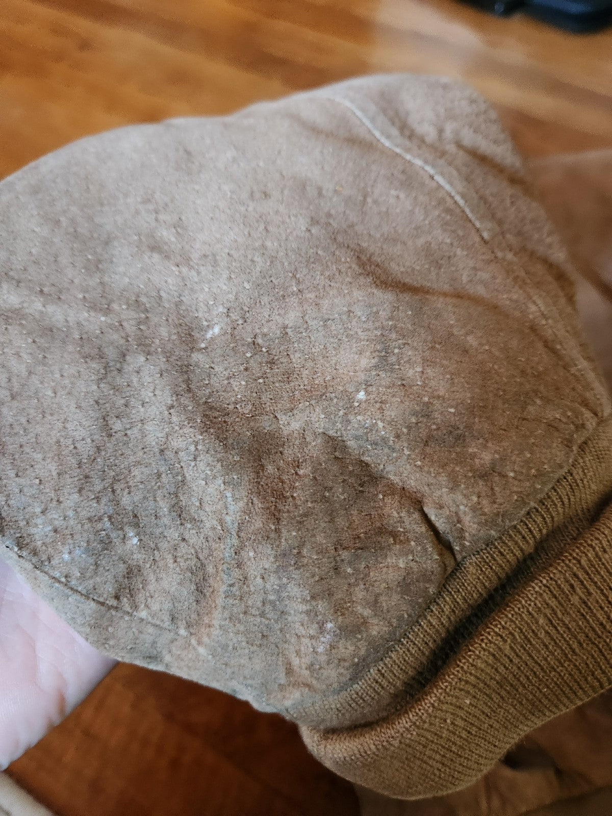 90s Tan Suede Bomber Jacket