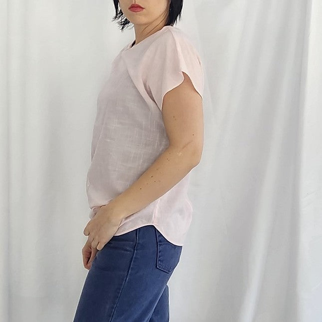 80s Pink Boxy Polycotton Top