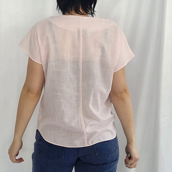 80s Pink Boxy Polycotton Top