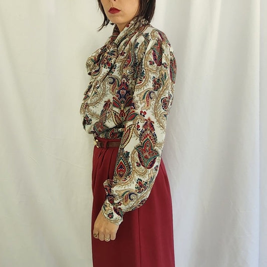 80s/90s Paisley Blouse