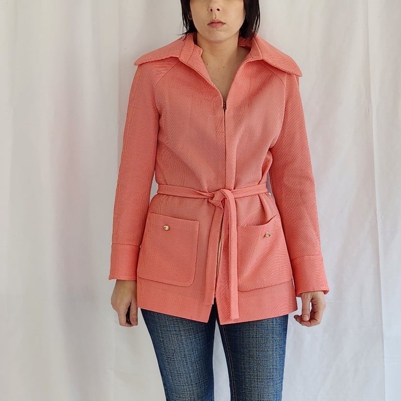 70s Red and White Pinstripe Jacket