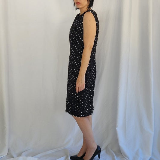 90s/00s Black and White Polka Dot Dress