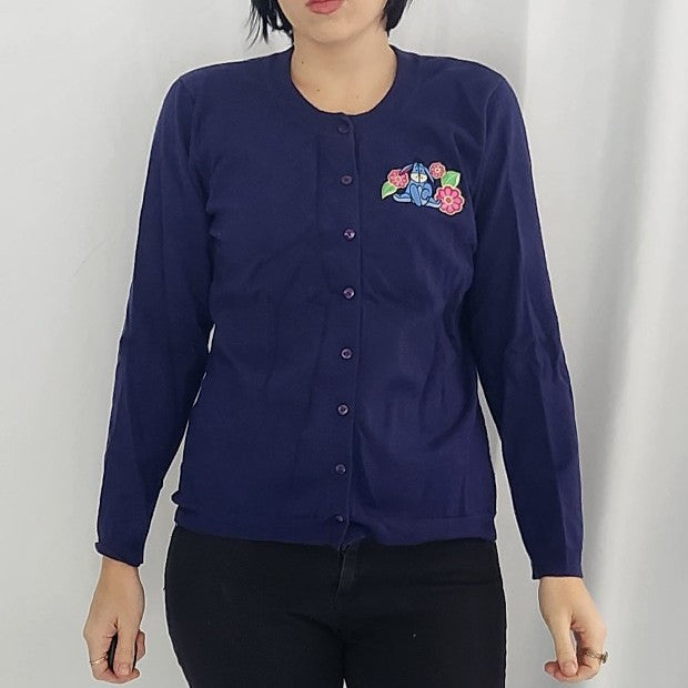 Y2K Navy Blue Disney Eyeore Cardigan