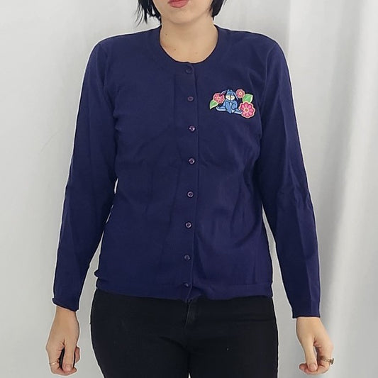 Y2K Navy Blue Disney Eyeore Cardigan