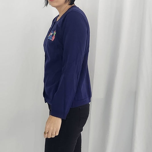Y2K Navy Blue Disney Eyeore Cardigan