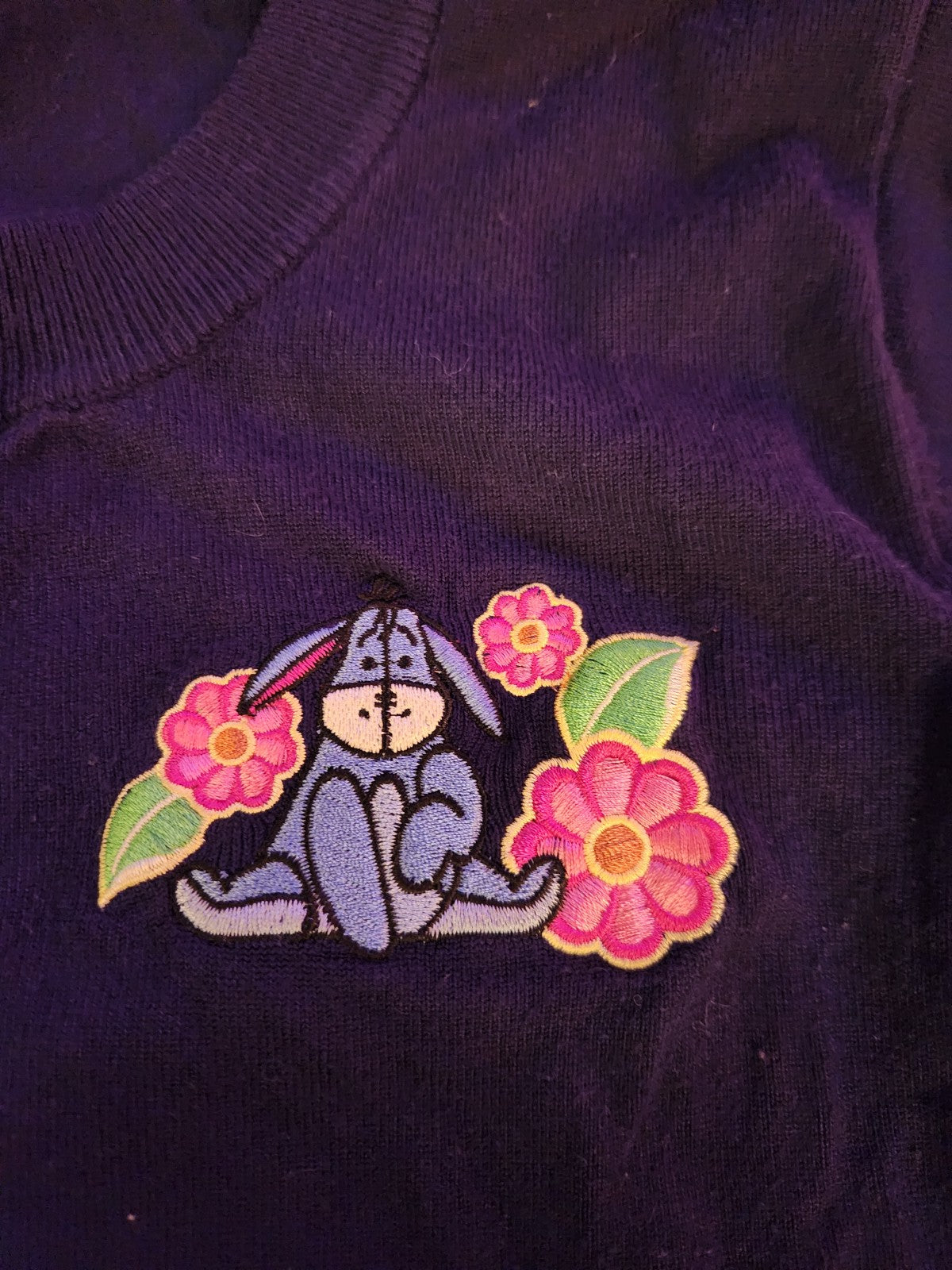 Y2K Navy Blue Disney Eyeore Cardigan