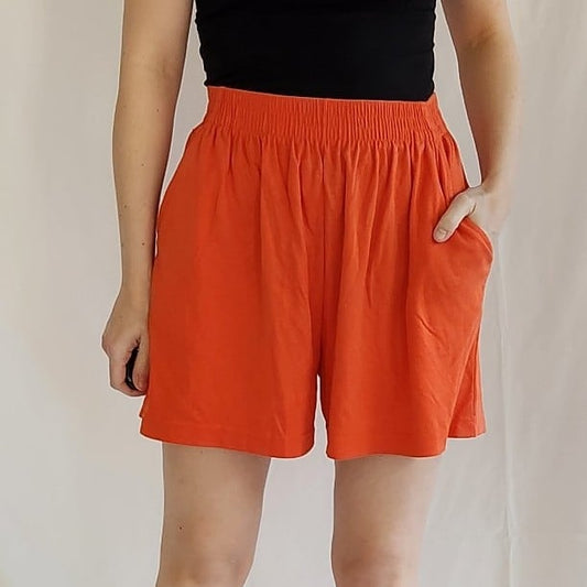 90s Orange Pull On Shorts