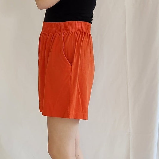 90s Orange Pull On Shorts