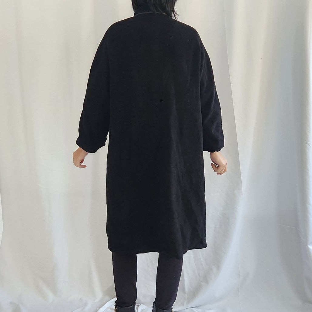 60s Black Wool Overcoat