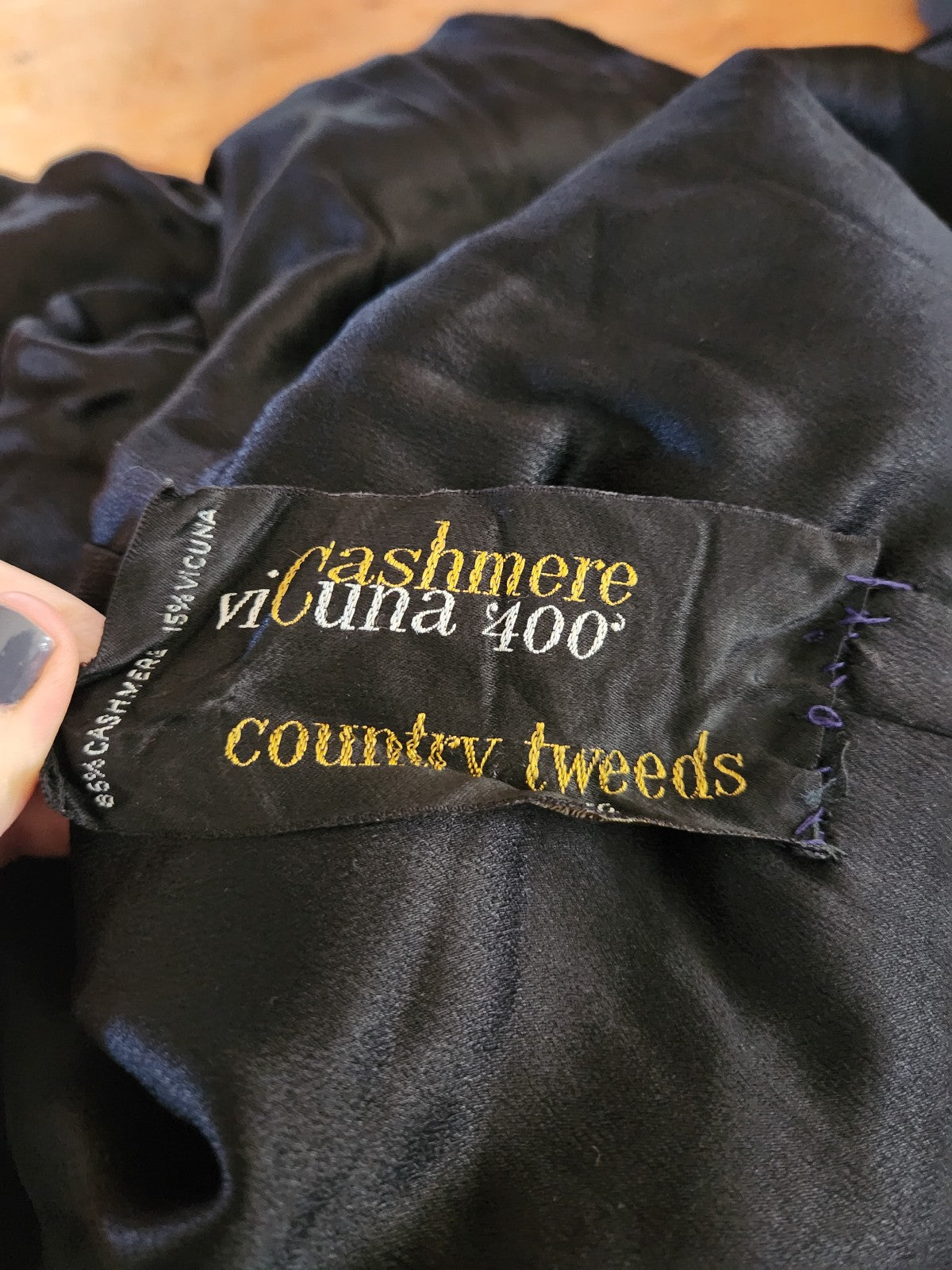 60s Black Wool Overcoat