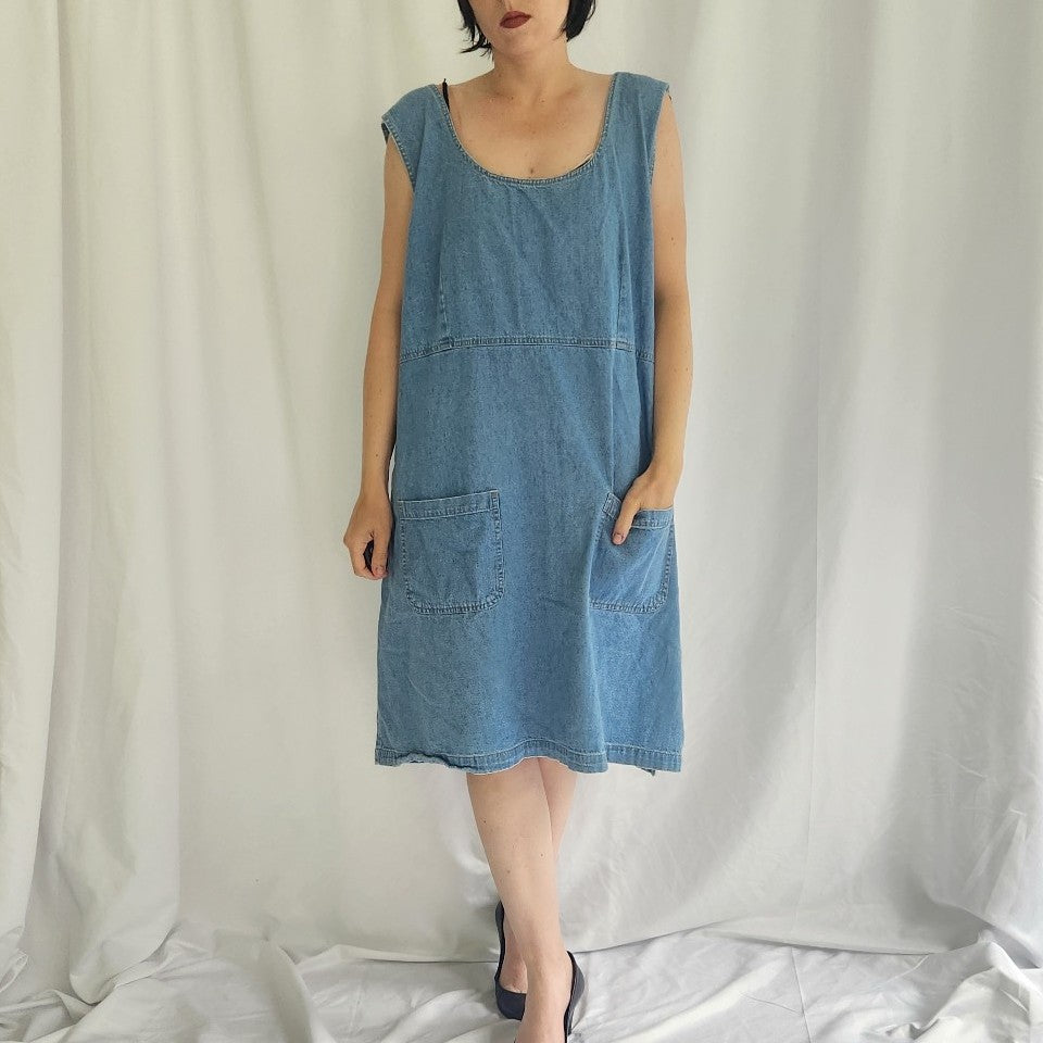 90s/00s Denim Jumper Dress