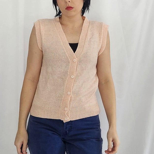 80s Pink Sweater Vest