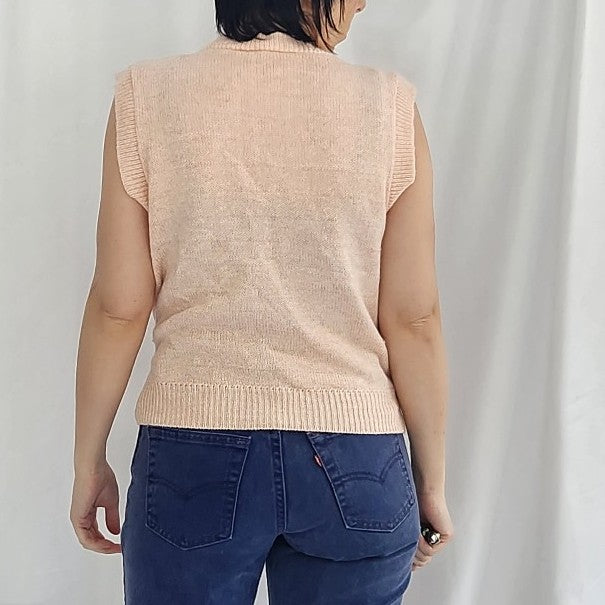 80s Pink Sweater Vest