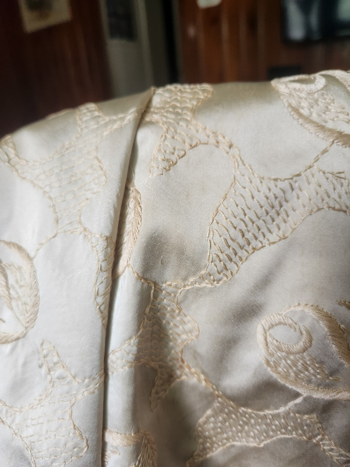 60s Beige Satin Dress