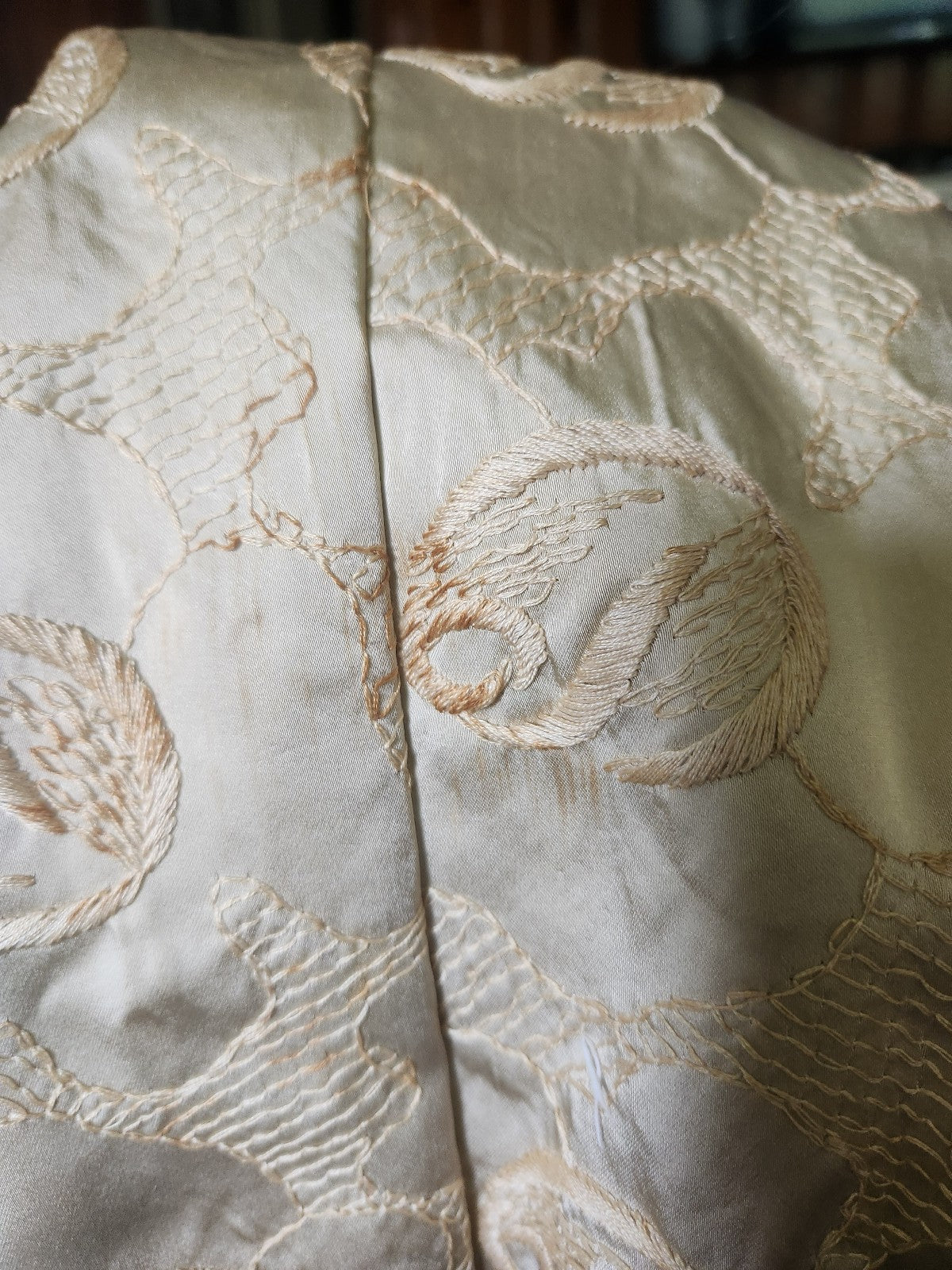 60s Beige Satin Dress