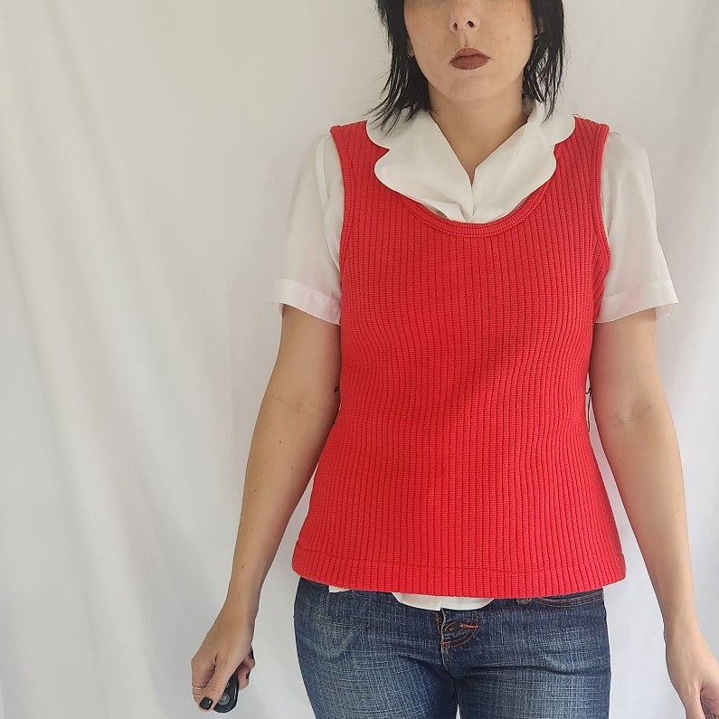70s Red Sweater Vest
