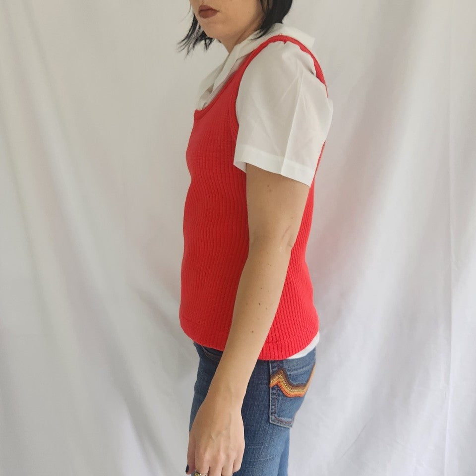 70s Red Sweater Vest