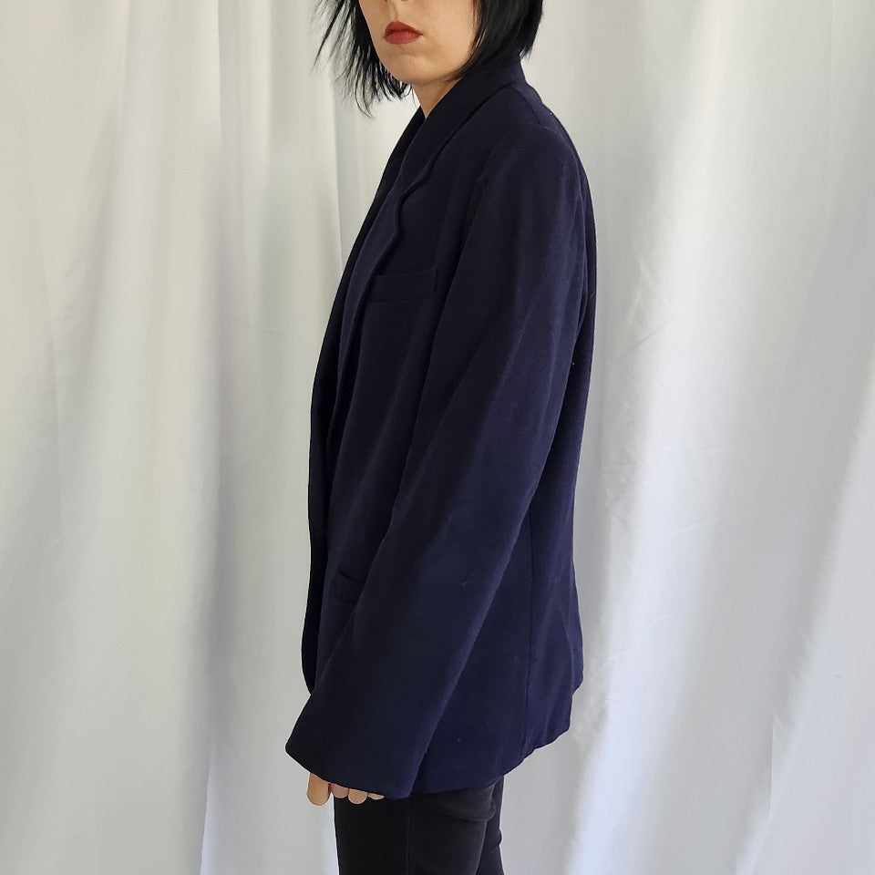 80s/90s Blue Wool Blend Blazer
