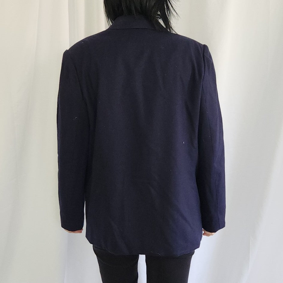 80s/90s Blue Wool Blend Blazer