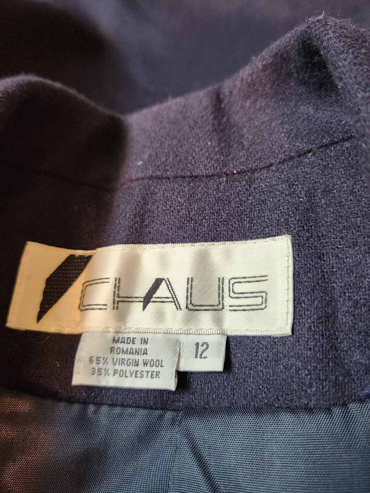 80s/90s Blue Wool Blend Blazer