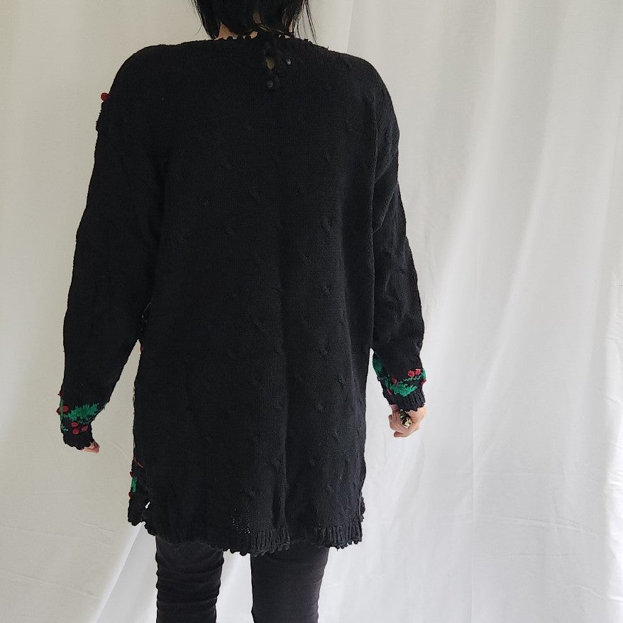 80s/90s Christmas Wreath Oversize Sweater