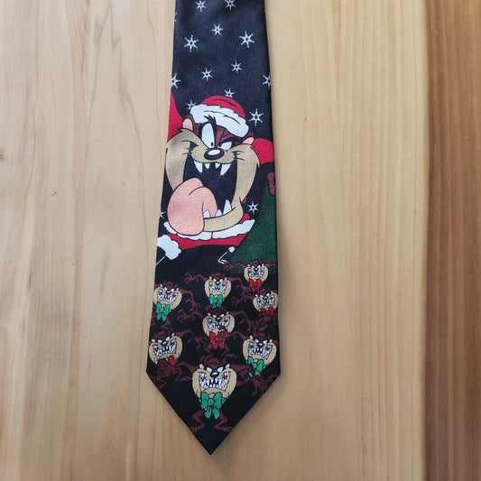 90s Looney Tunes Tasmanian Devil Christmas Tie