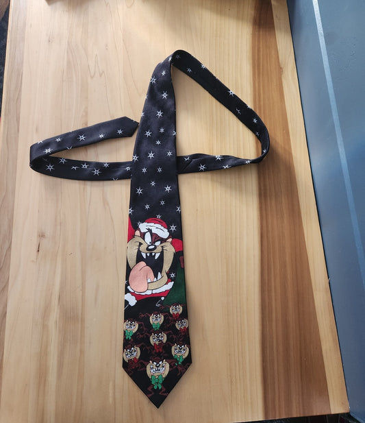 90s Looney Tunes Tasmanian Devil Christmas Tie