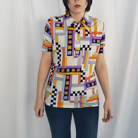 70s Geometric Dagger Collar Shirt