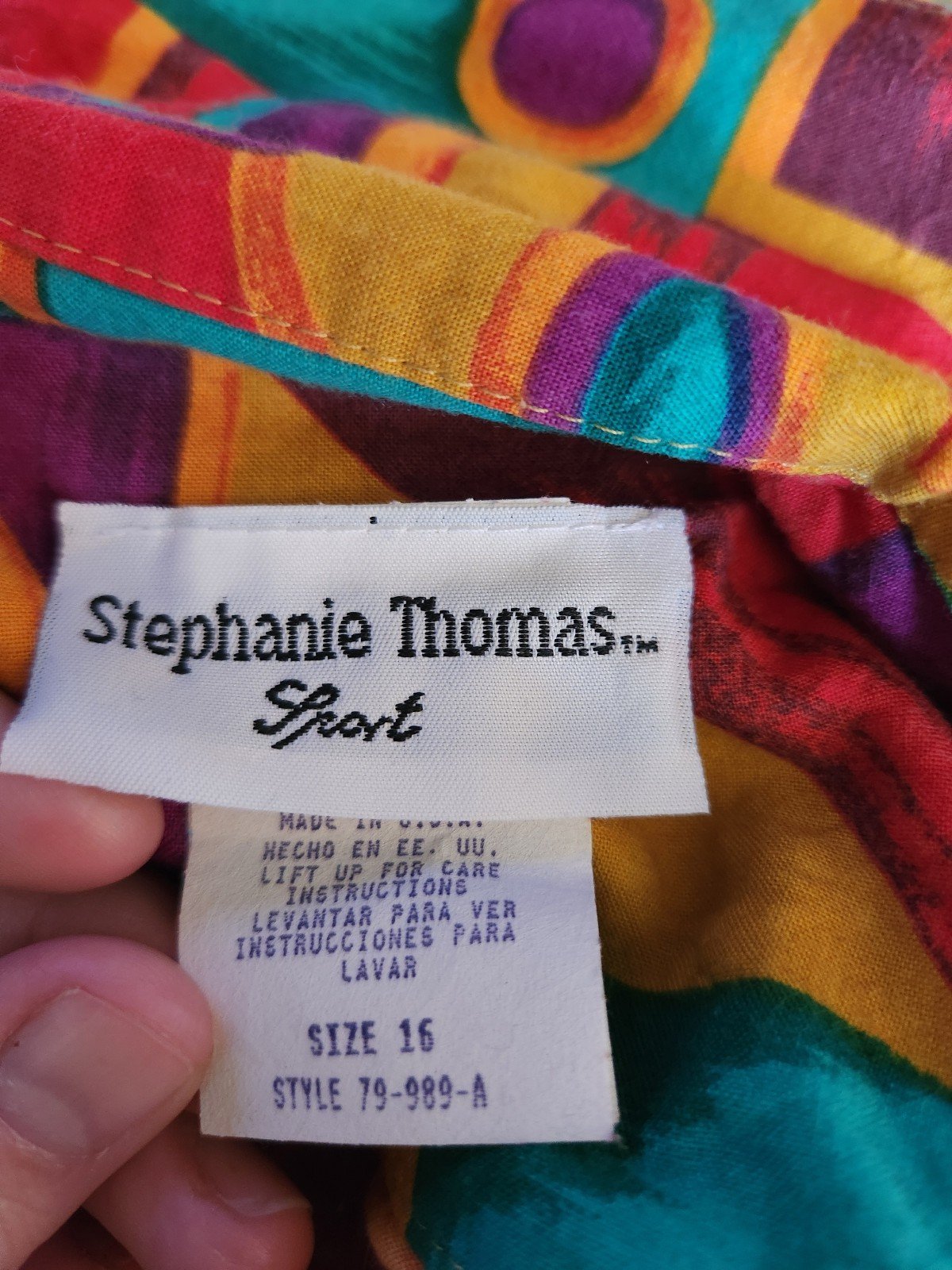 80s Red, Purple, and Green Funky Shirt