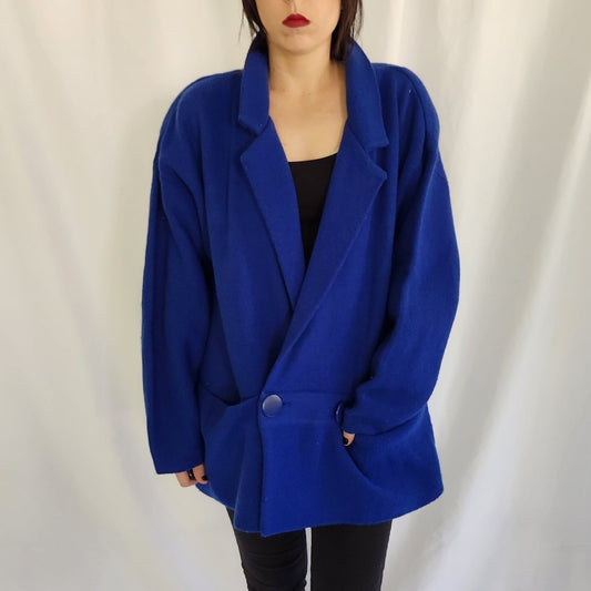 80s Blue Oversize Cardigan